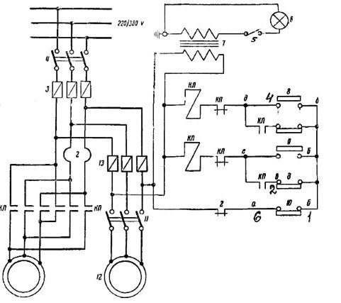 Электрическая схема вертикально-сверлильного станка 2А135